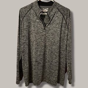 Under Armour Gray HeatGear Quarter-Zip Long Sleeve Shirt